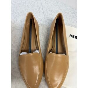 Rebecca Allen The Loafer Nude IV Tan Leather Pointed Toe Flats Shoes Womens 9.5